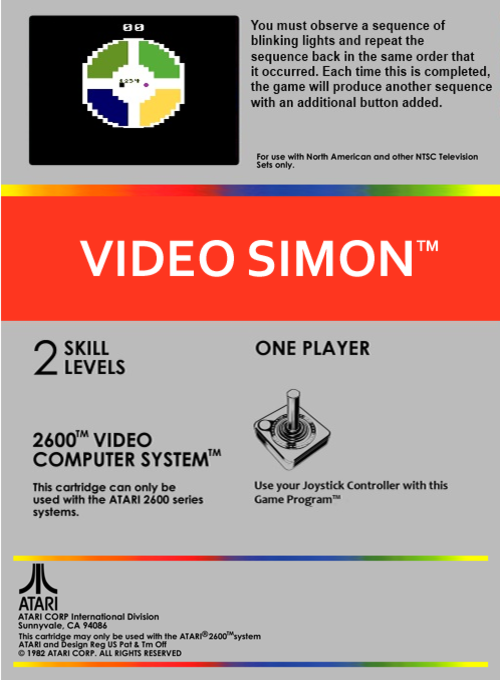 Video Simon (Homebrew) — Box back